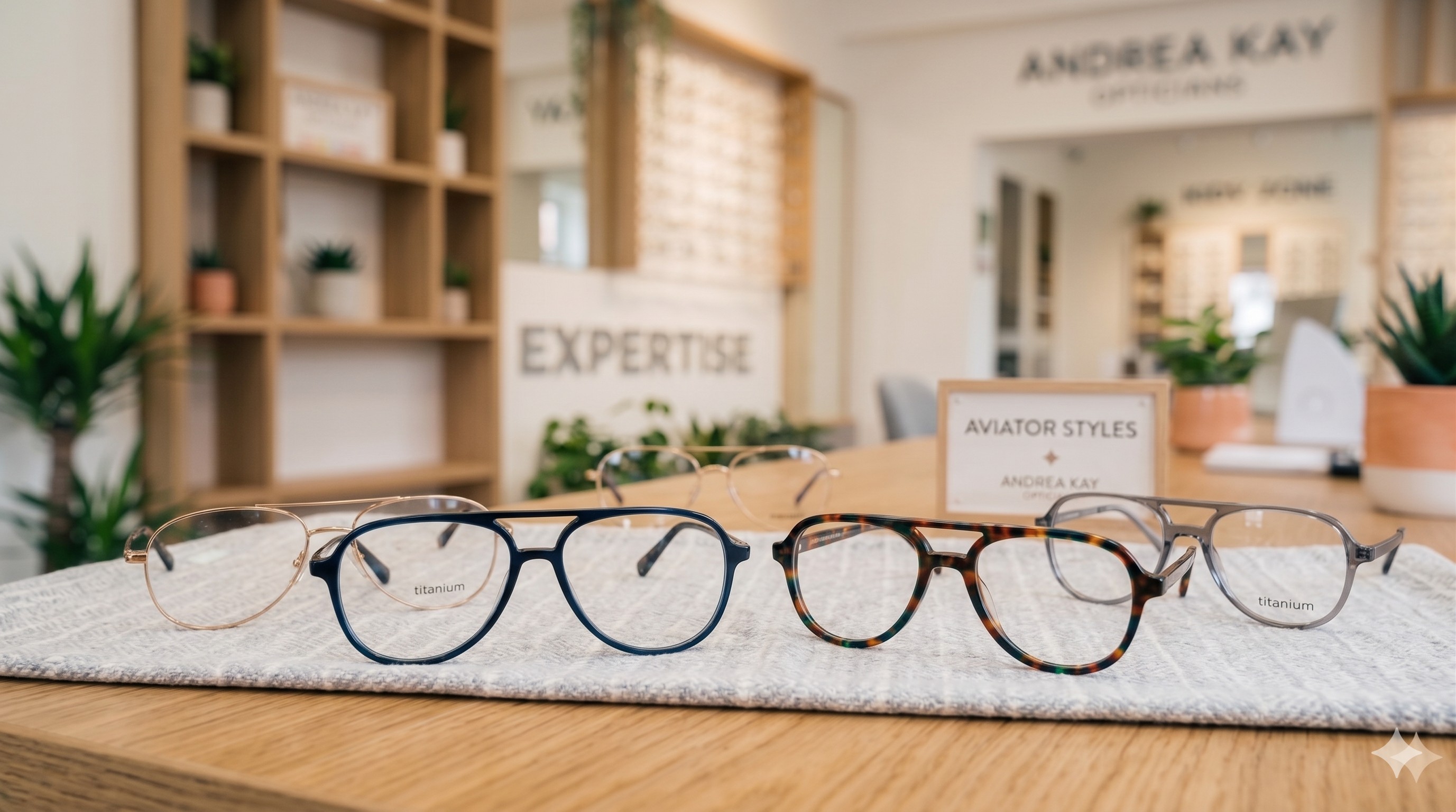 A classic pair of aviator teardrop style glasses frames