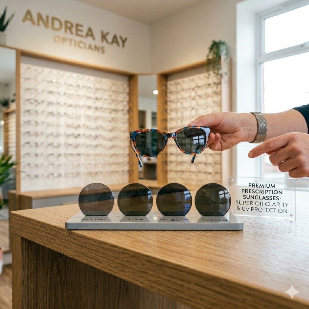 Prescription sunglasses with UV protection